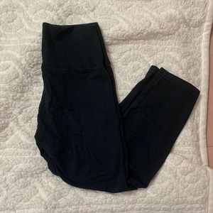 Aerie Cotton High Waist Crop Leggings, Black, Size XS